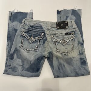 Miss Me Size 28 Bedazzled Crop Capri Straight Jeans